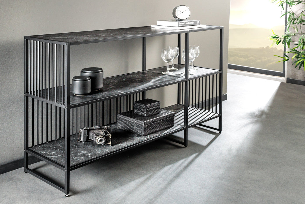 Regal Design 120cm anthrazit Marmoroptik