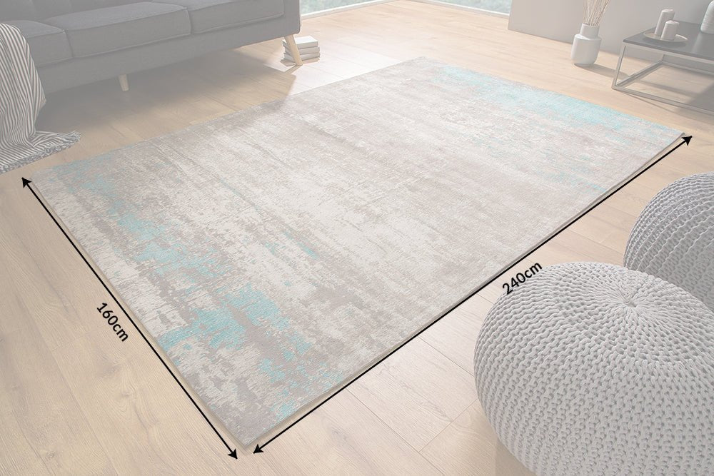 Teppich Contemporary Art 240x160cm Greige Blau