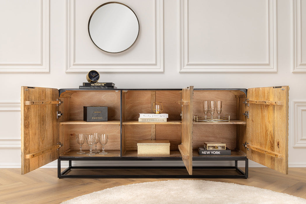 Sideboard Viper 160cm schwarzbraun Mangoholz