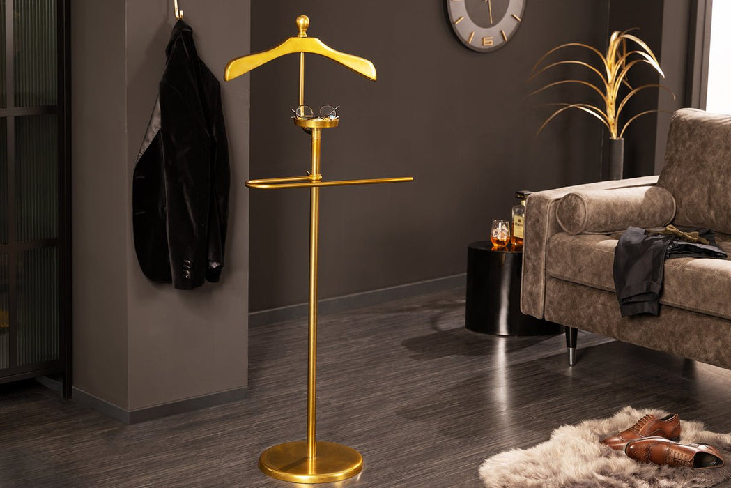 Valet Garderobenständer 130cm goldfarbenes Aluminium