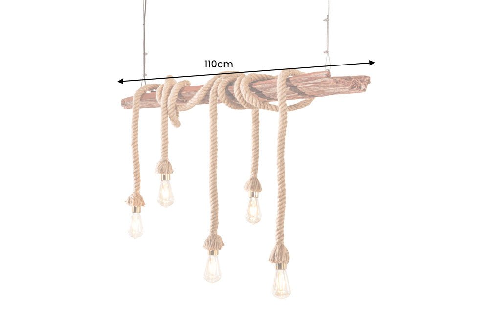 Pendelleuchte Pirat 110cm recyceltes Akazienholz natur