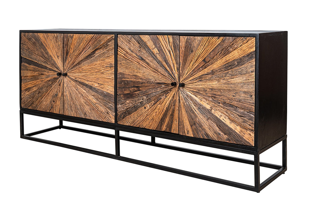Sideboard Barcelona 180cm Mangoholz und braunes Teakholz