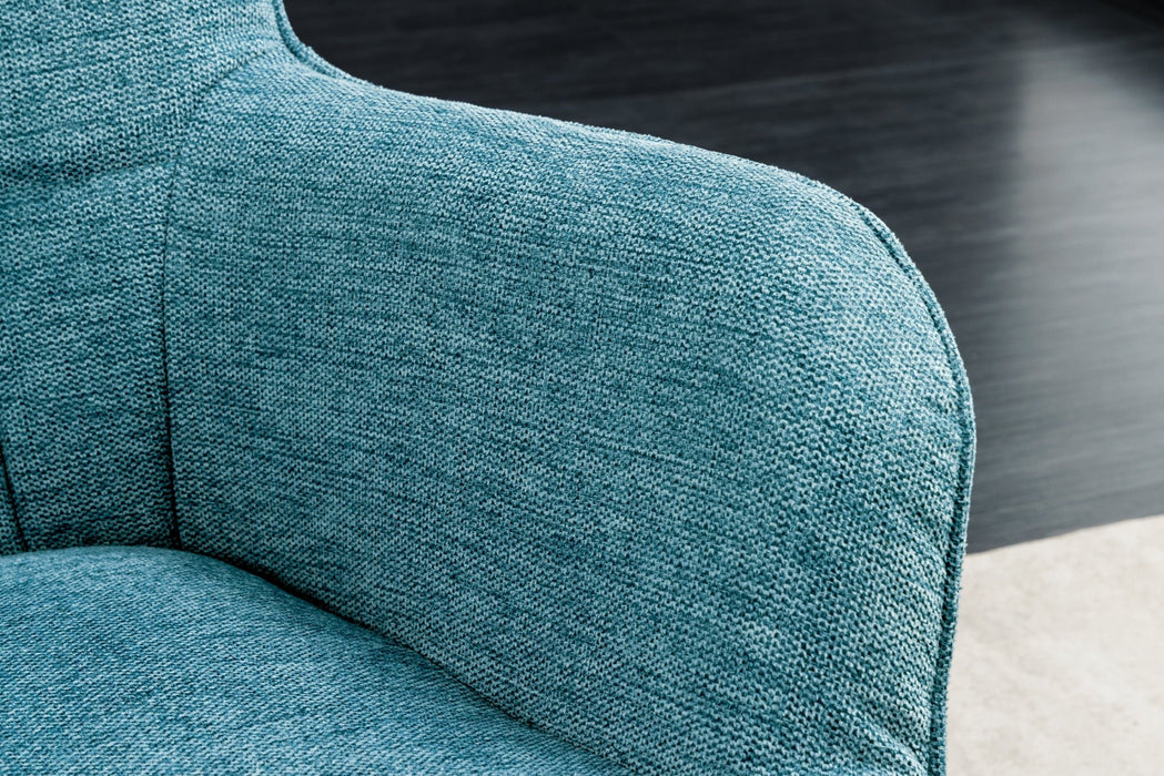Sessel Nordica mit Armlehnen Strukturstoff blau