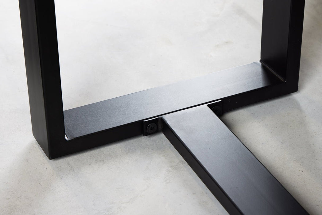 Konsole Barcelona 150cm recyceltes Teakholz mit gehärteter Glasplatte