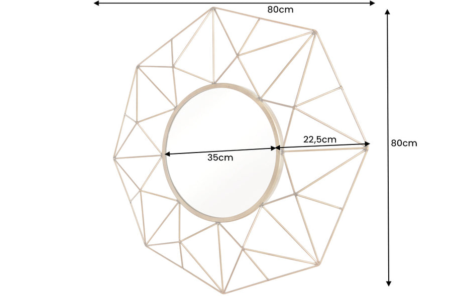 Spiegel Diamant Messing