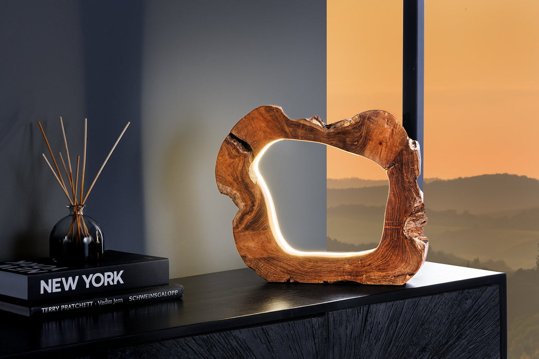 Tischleuchte Eco Art 45cm LED Streifen natur