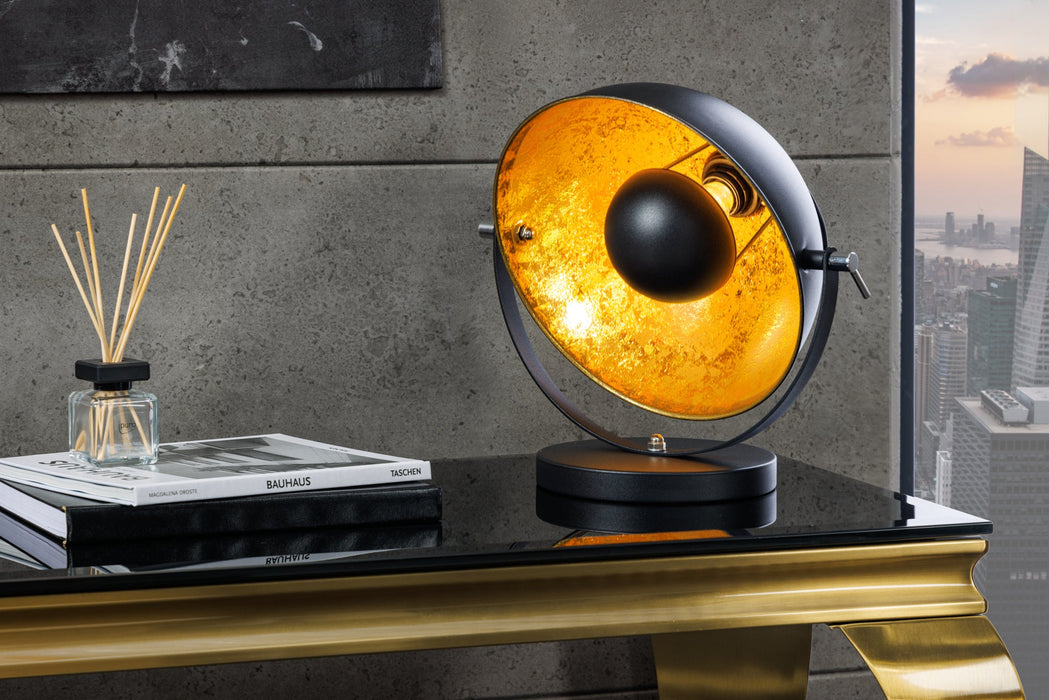 Tischleuchte Cam Set 40cm schwarz gold