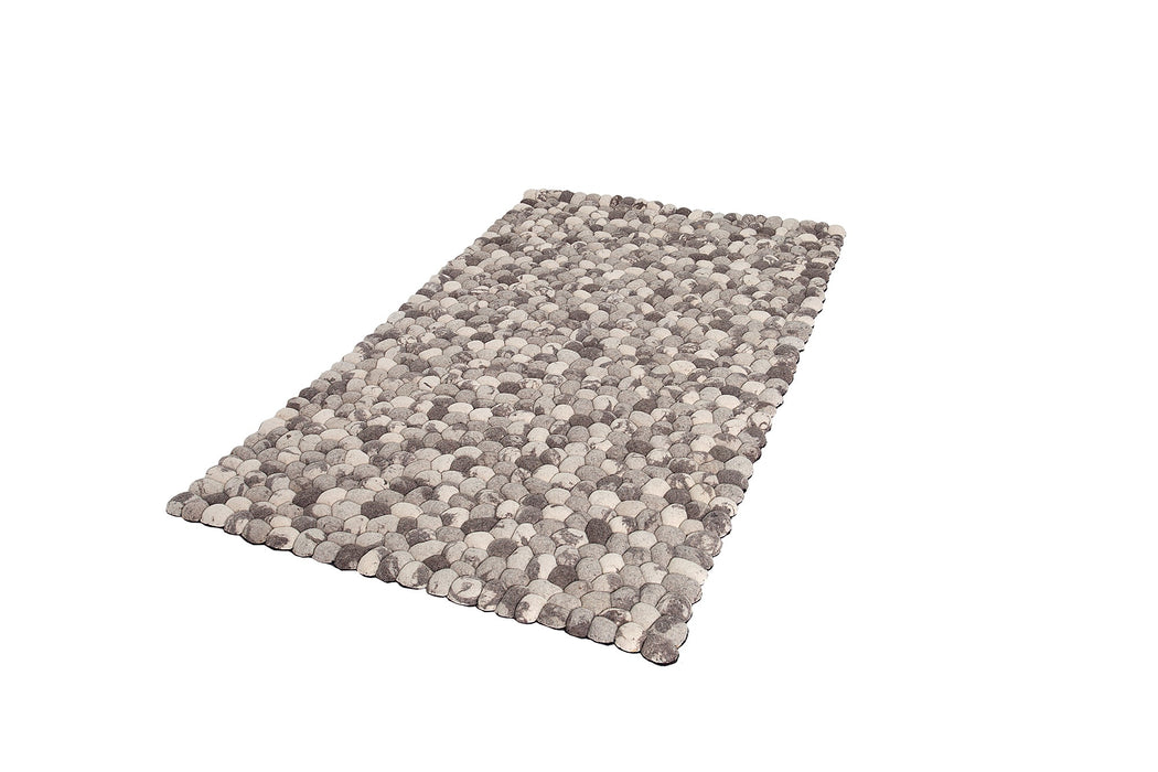 Teppich Zermatt 200x120cm Wollfilz grau