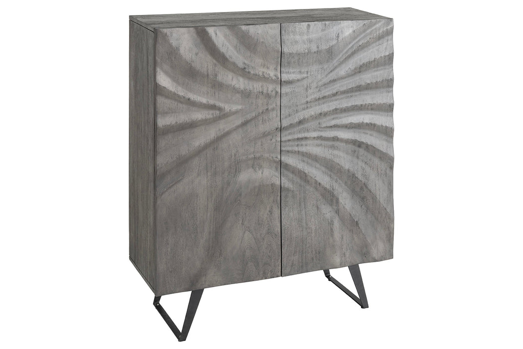 Highboard Tropical 120cm grau Akazienholz 3D-Design