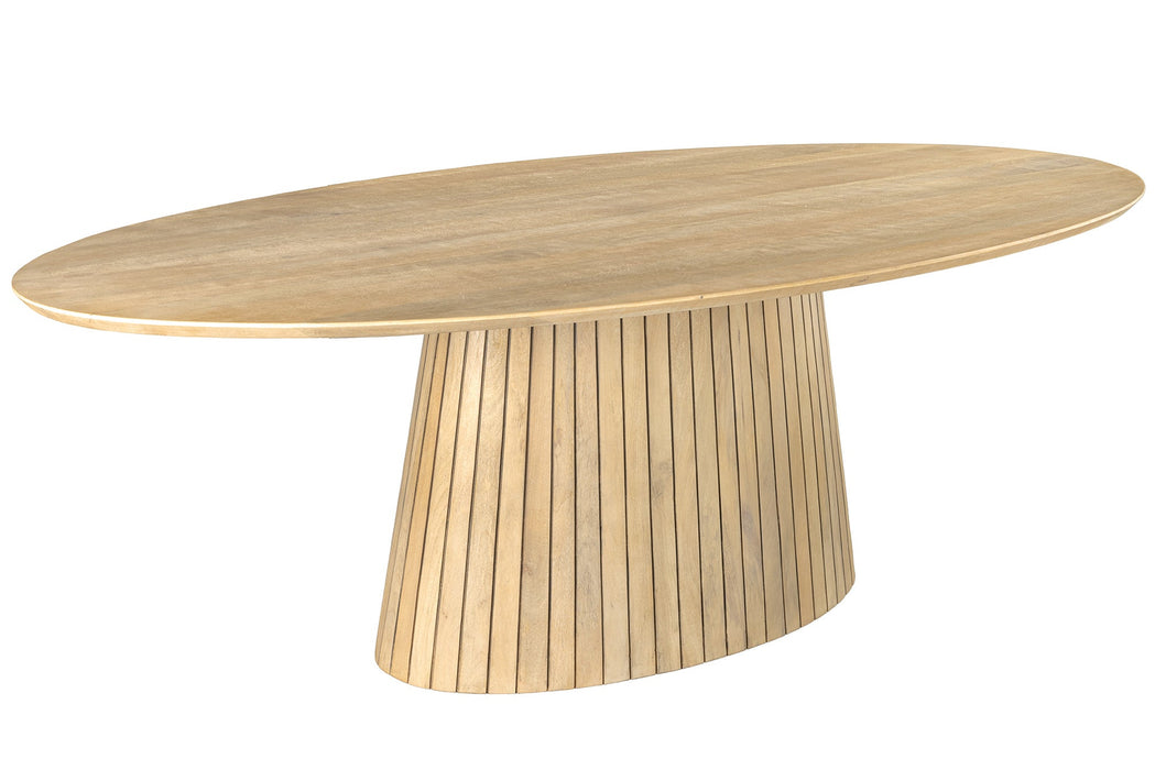 Esstisch ART DECO 220cm oval Tischplatte 26mm Mangoholz