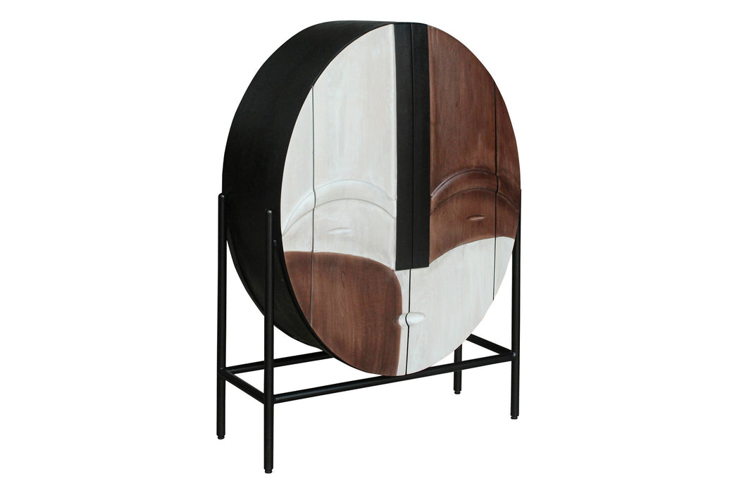 Highboard Sapele 120cm Mango braun schwarz weiß