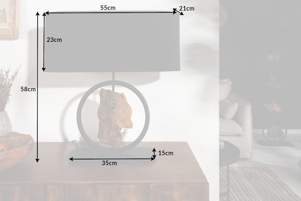Tischleuchte Jura 58cm schwarz Akazie