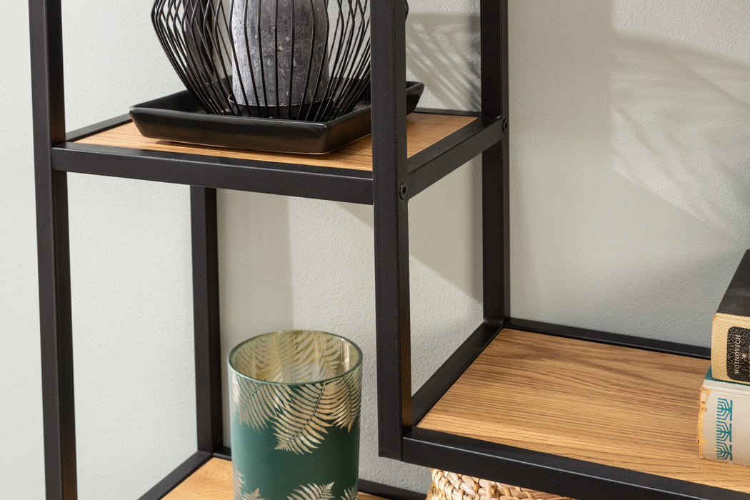 Wandregal Sleek Line 90cm Wildeiche schwarz