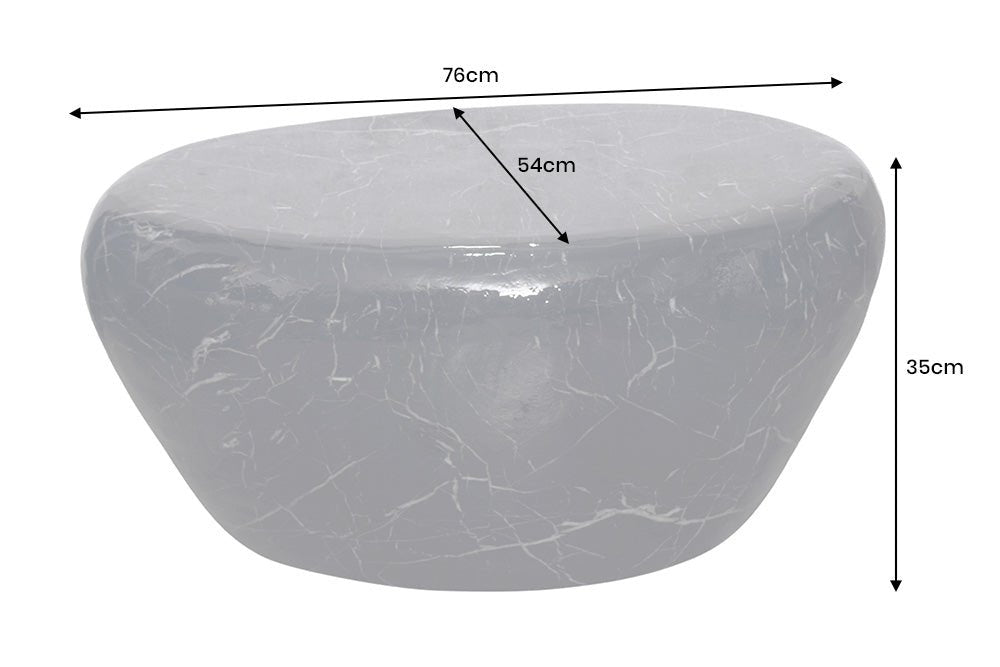 Couchtisch Rock 75cm Marmoroptik schwarz
