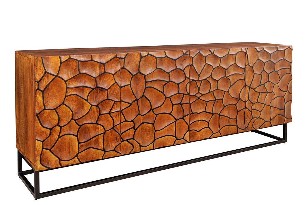 Sideboard Vulcan 177cm Mosaik schwarz braun