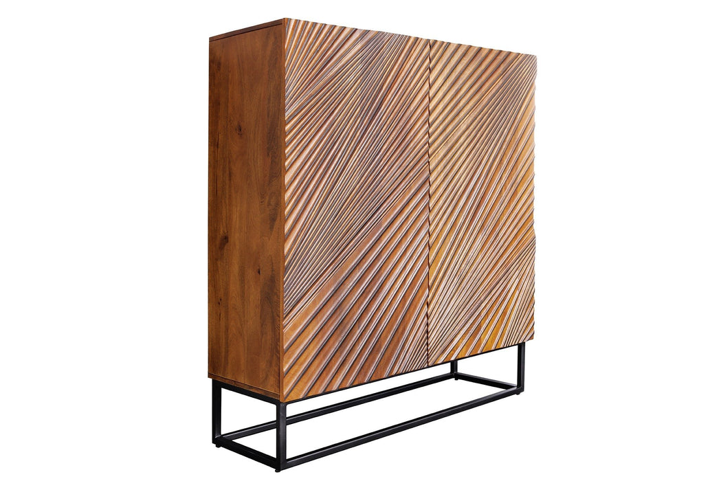 Highboard LINE ART 120cm 3D Mangoholz braun schwarz