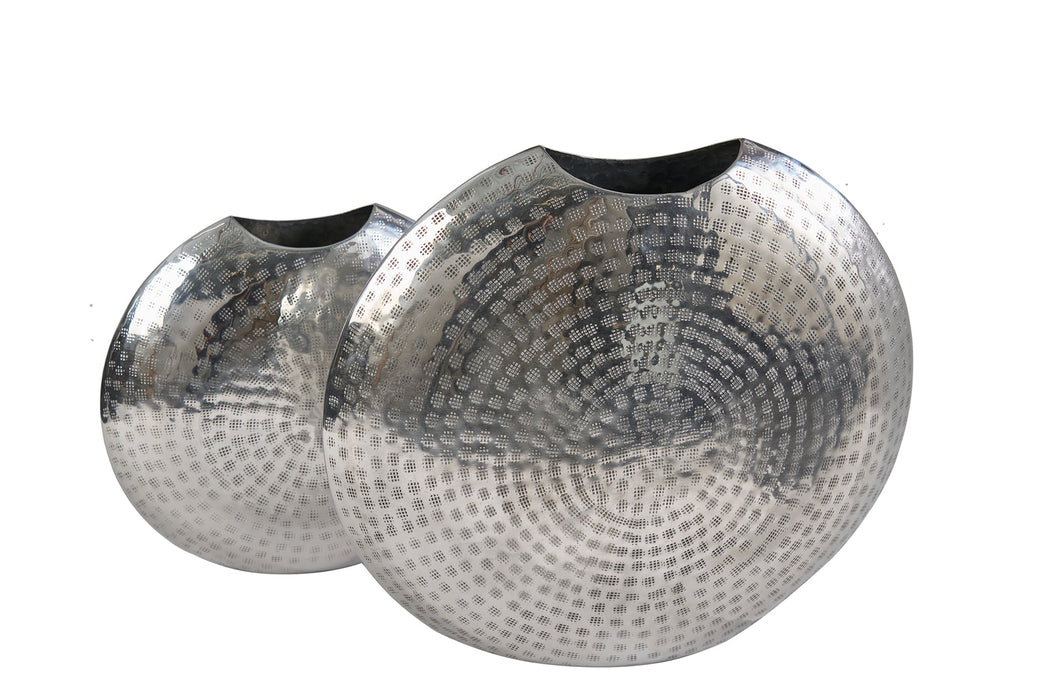 Vase ORIENTAL 30-40cm 2er Set silber