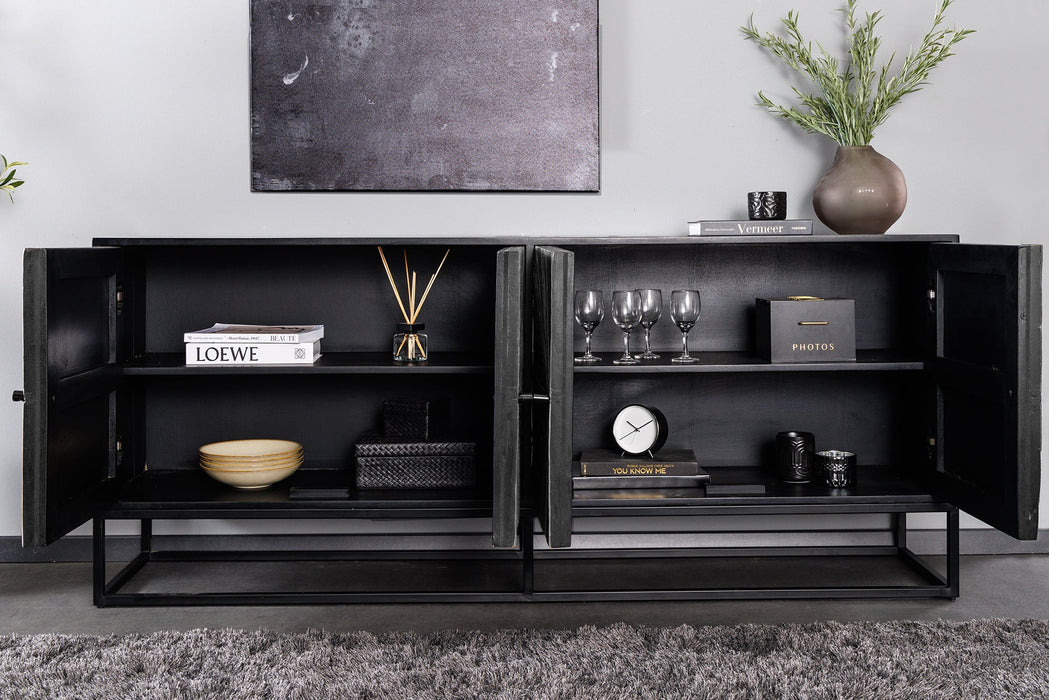 Sideboard Barcelona 180cm Mangoholz und graues Teakholz