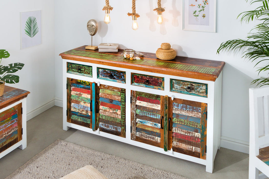 Sideboard Grand Combin 160cm white wash Mango