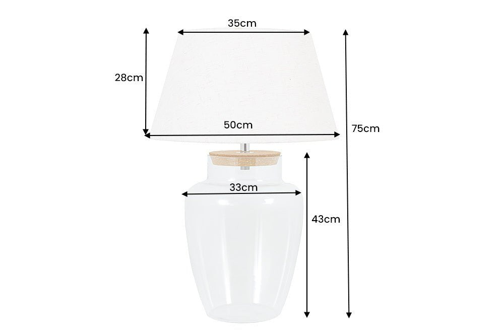 Tischleuchte Elegante 80cm Glas befüllbar