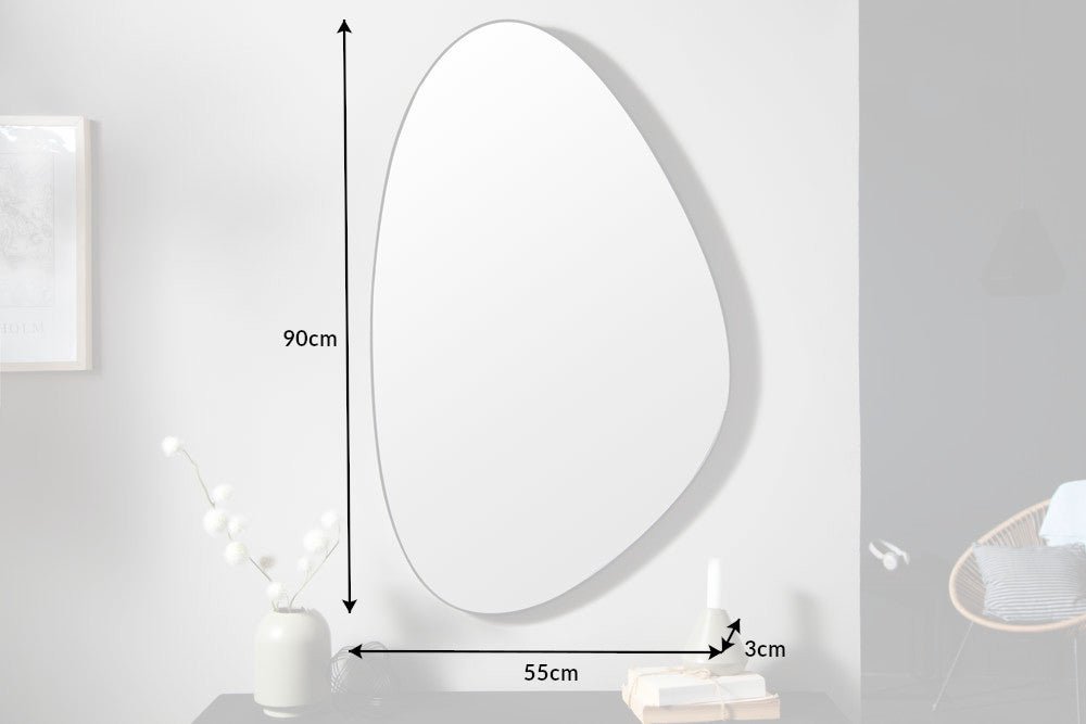 Wandspiegel Nella 90cm asymmetrisch Metall schwarz