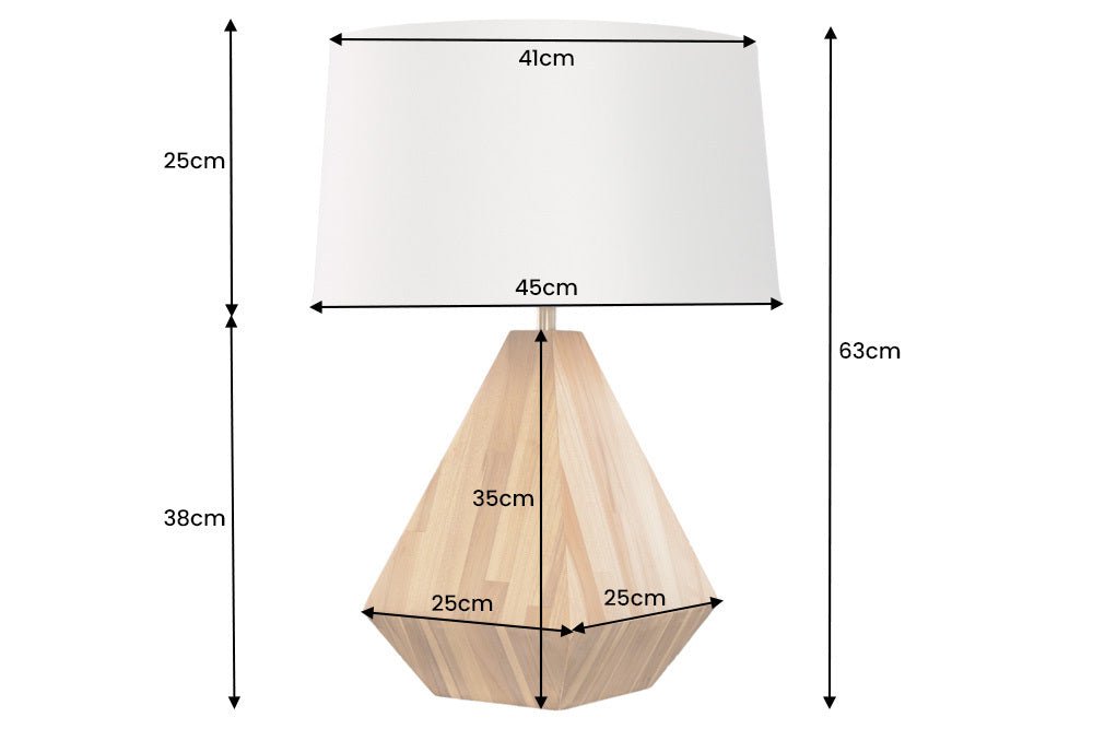 Tischleuchte Diamant 60cm Teakholz
