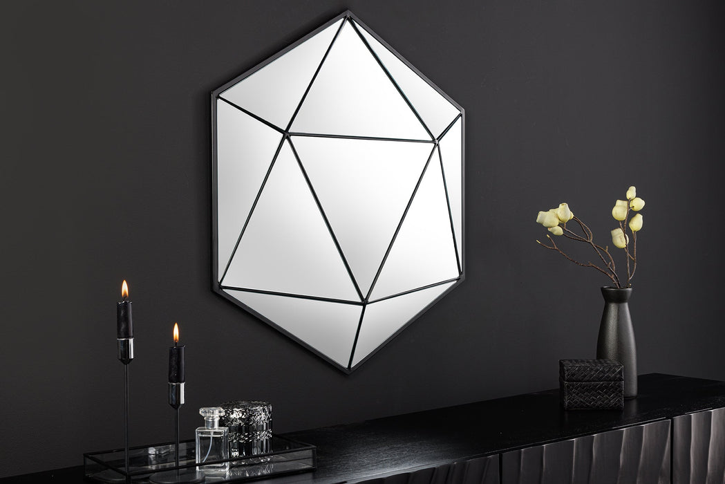 Wandspiegel Diamant 60cm schwarz