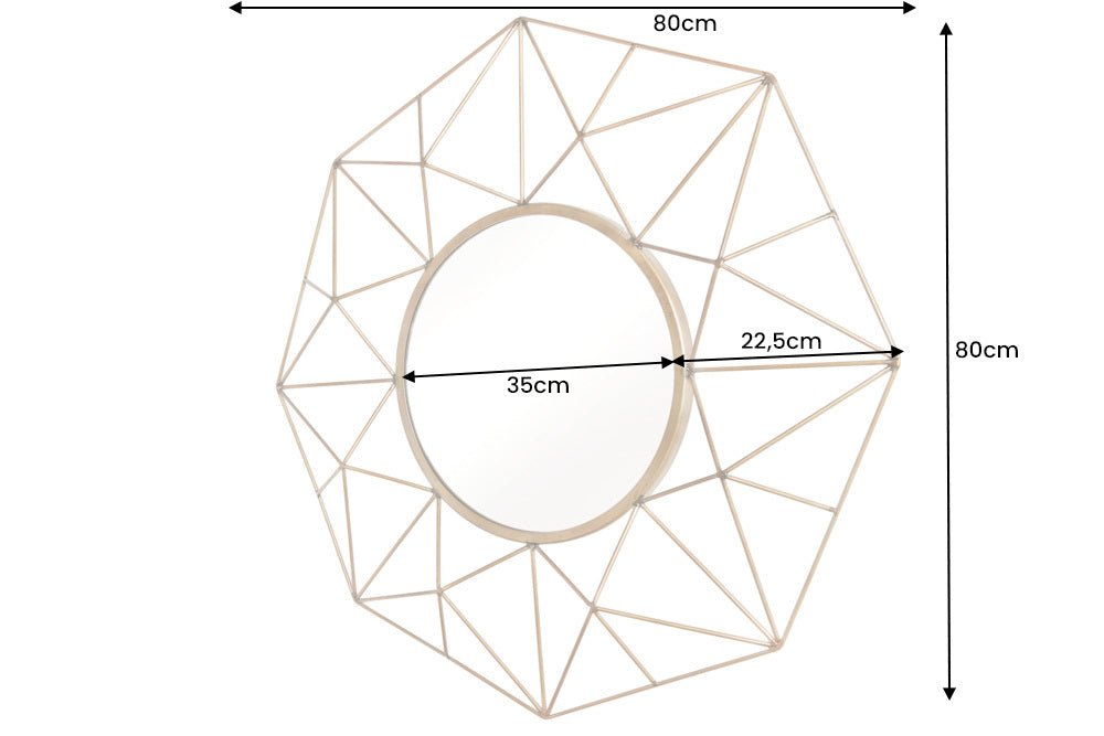 Wandspiegel DIAMOND L 80cm Eisen gold