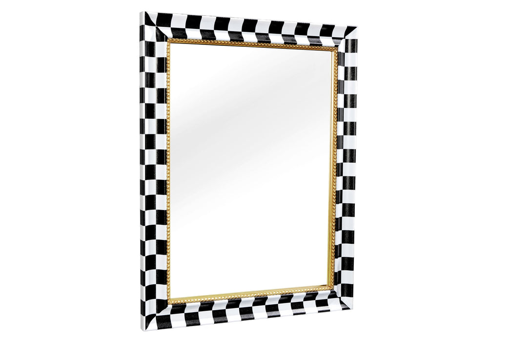 Wandspiegel Chess 80cm Schwarz Weiss Gold