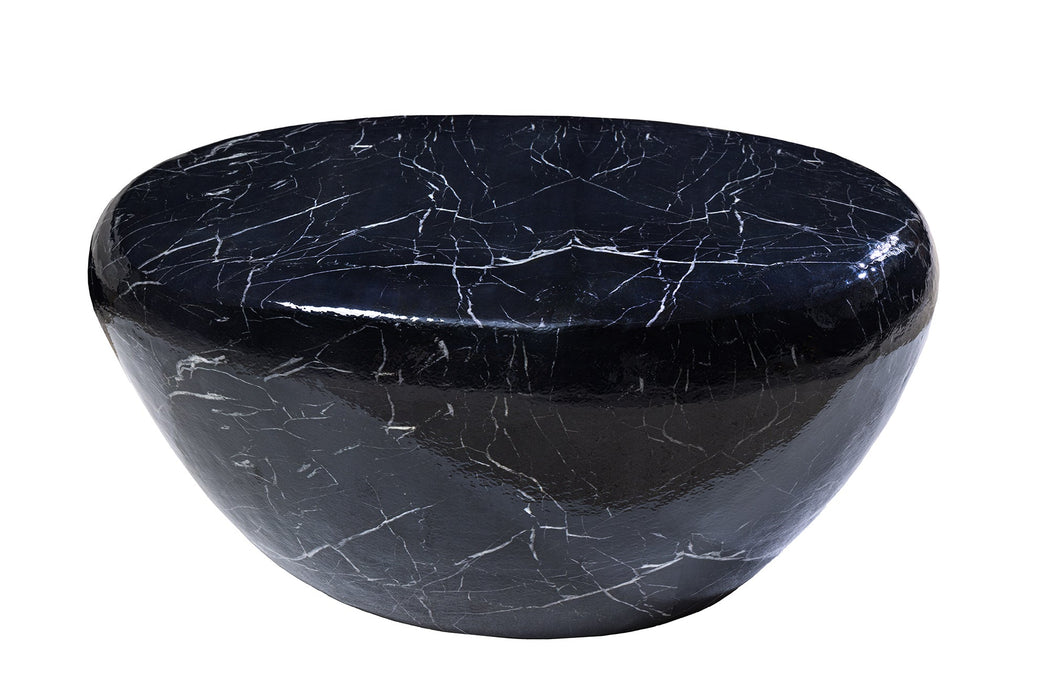 Couchtisch Rock 75cm Marmoroptik schwarz