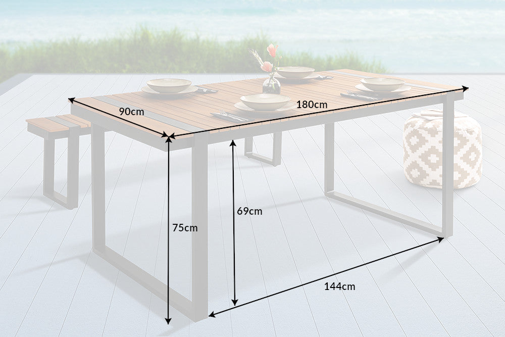 Garten-Esstisch Bay Lounge Polywood natur