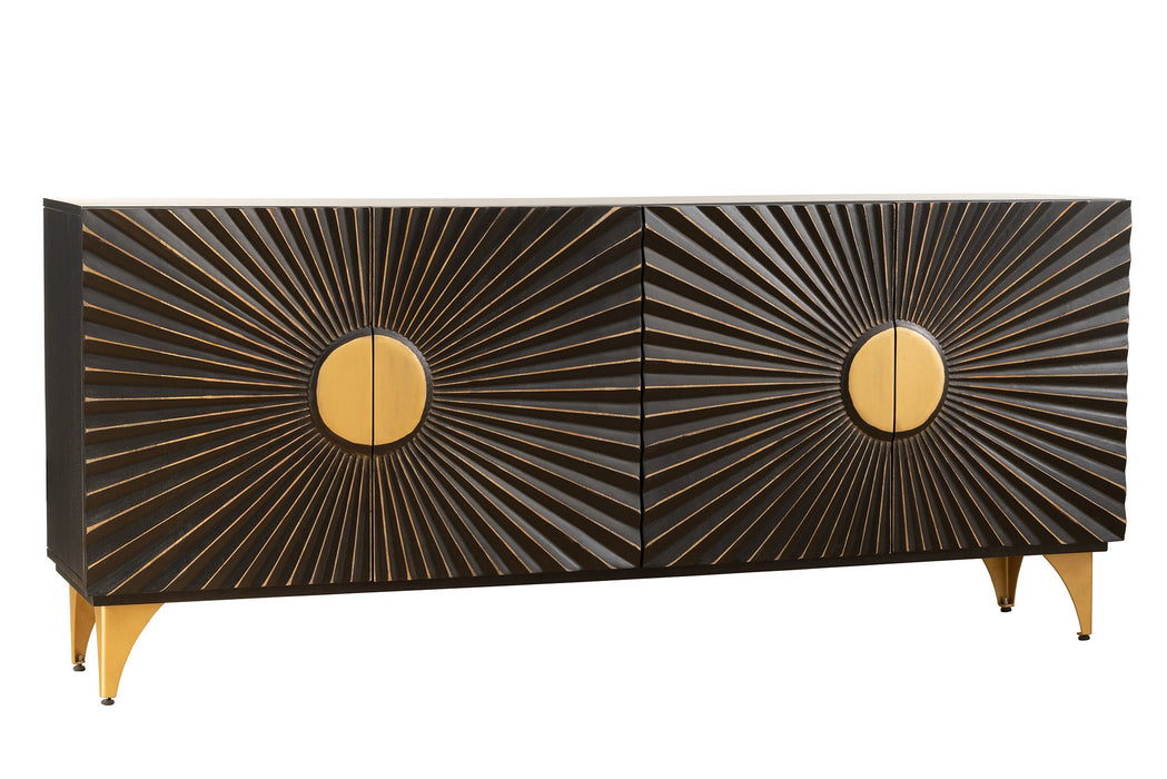 Sideboard Sertig Tal 177cm Mango schwarz gold