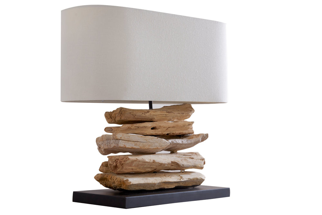 Tischleuchte aus Treibholz Stacks natur