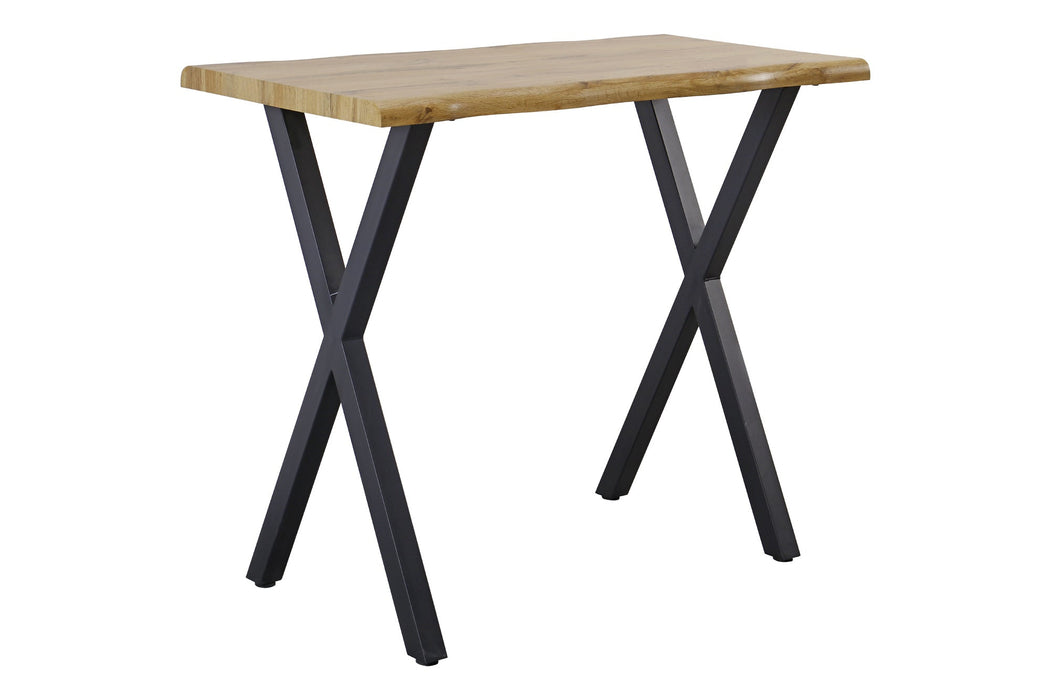 Stehtisch Untamed 120cm Tischplatte 40mm X-Beine Wildeiche Optik natur