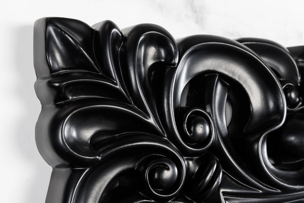 Wandspiegel Florence 180cm Polyresin matt schwarz im Barockstil