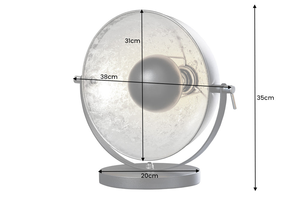 Tischleuchte Cam Set 40cm schwarz silber