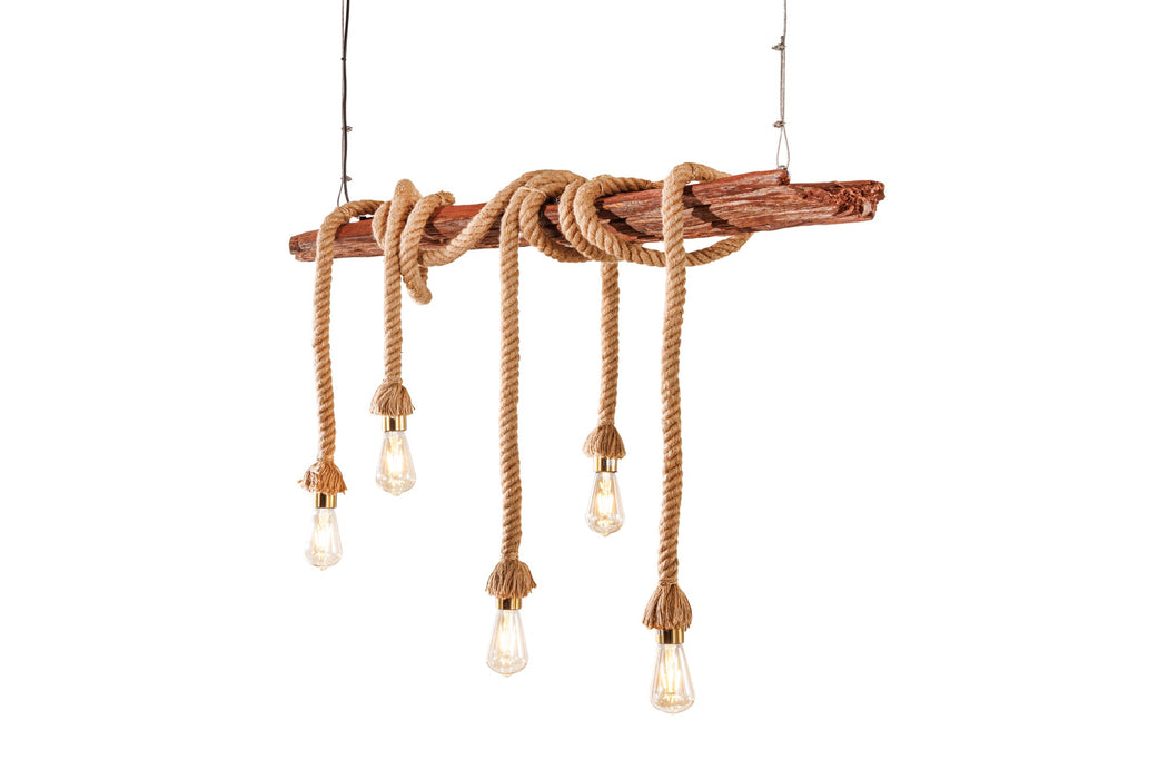 Pendelleuchte Pirat 110cm recyceltes Akazienholz natur