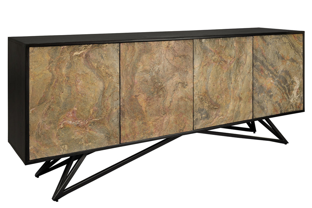 Sideboard Alpenschnee 175cm acacia natural stone look black natural