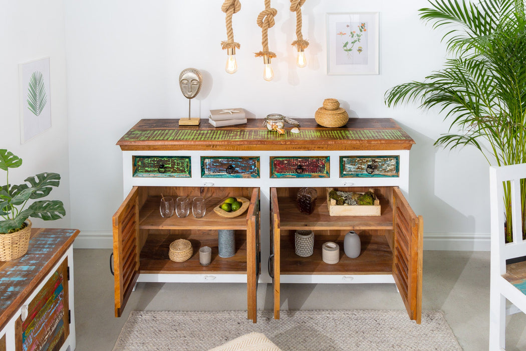 Sideboard Grand Combin 160cm white wash Mango