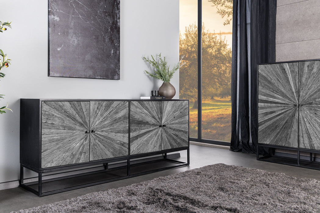 Sideboard Barcelona 180cm Mangoholz und graues Teakholz