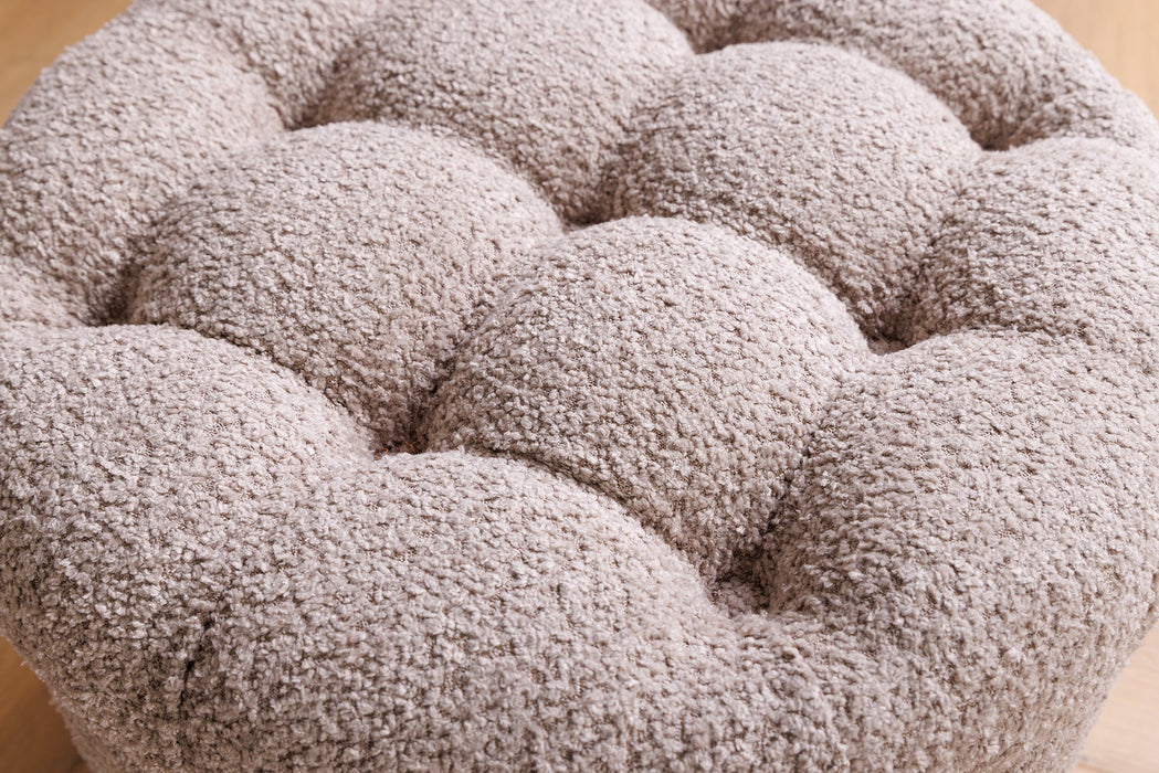 Hocker Barock Storage 50cm Bouclé Champagner