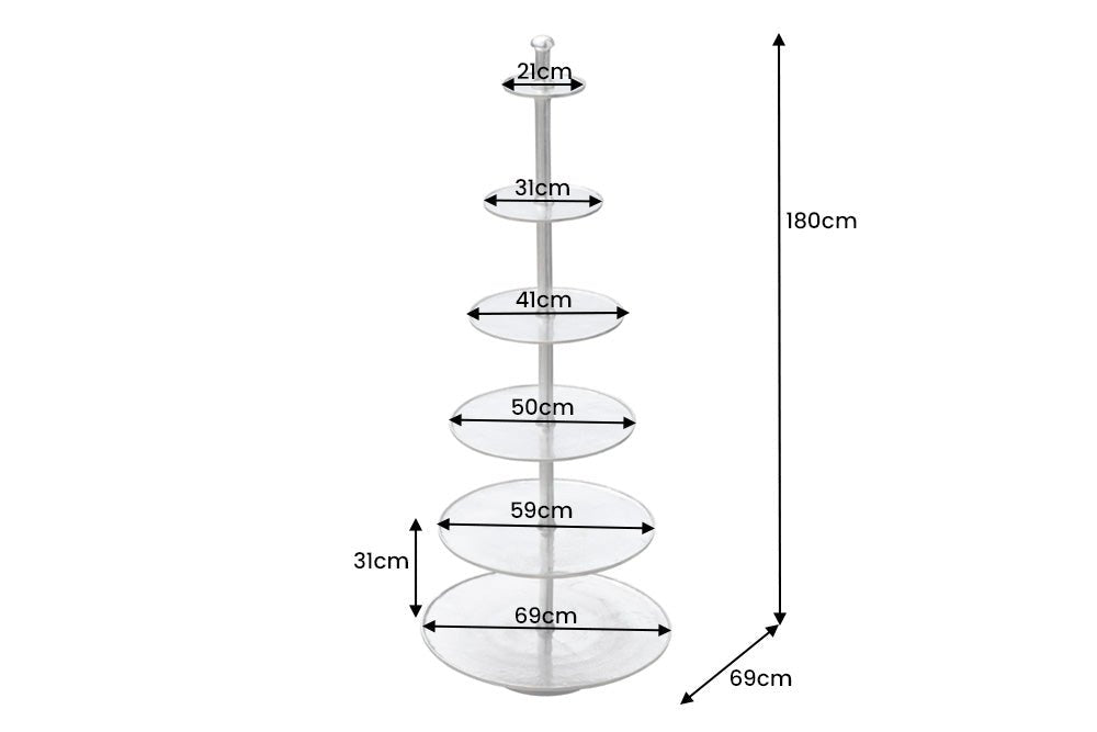 Etagere Conceptual 180cm 6 Tabletts silber