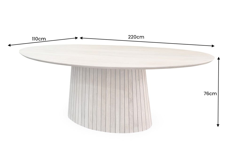 Esstisch ART DECO 220cm oval Tischplatte 26mm Mangoholz
