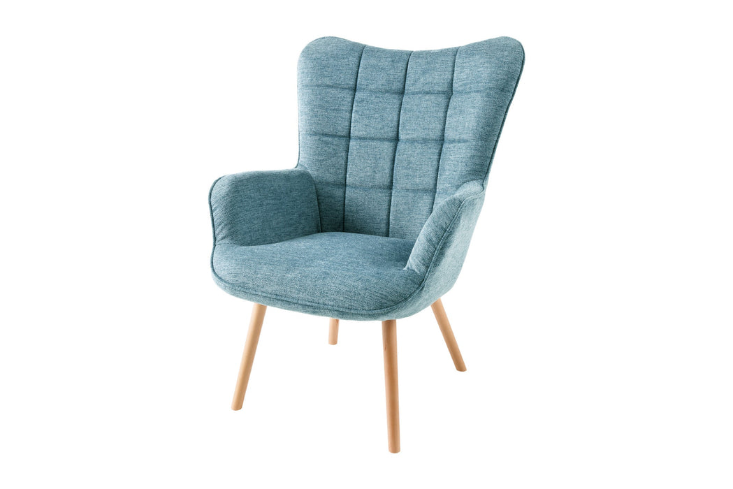 Sessel Nordica mit Armlehnen Strukturstoff blau