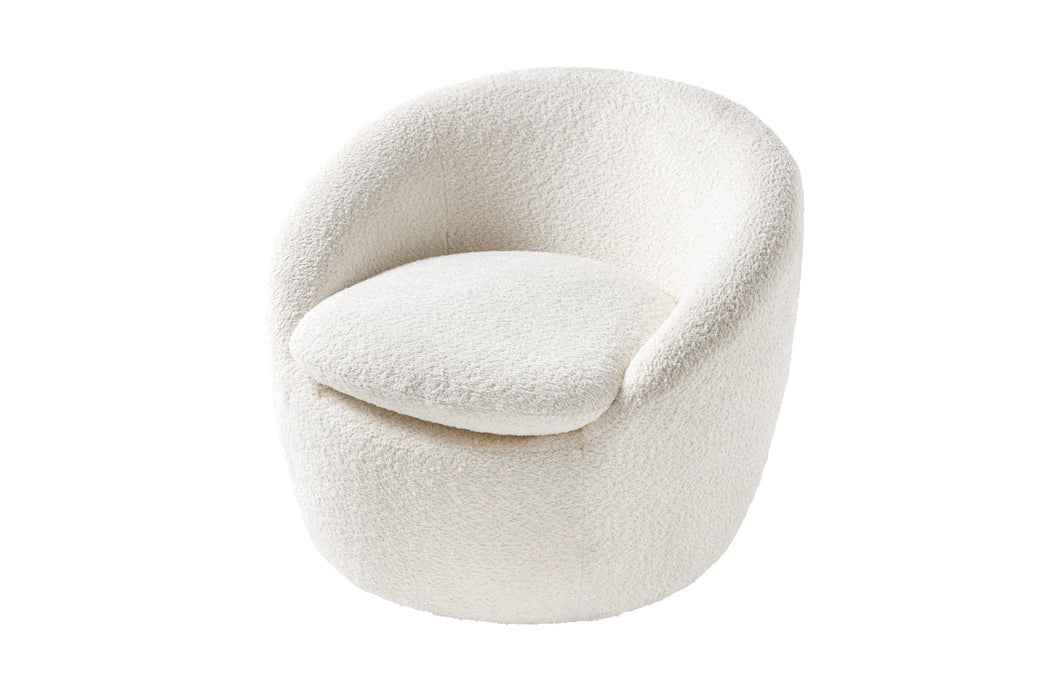 Armchair Atlantis 360° rotatable bouclé white