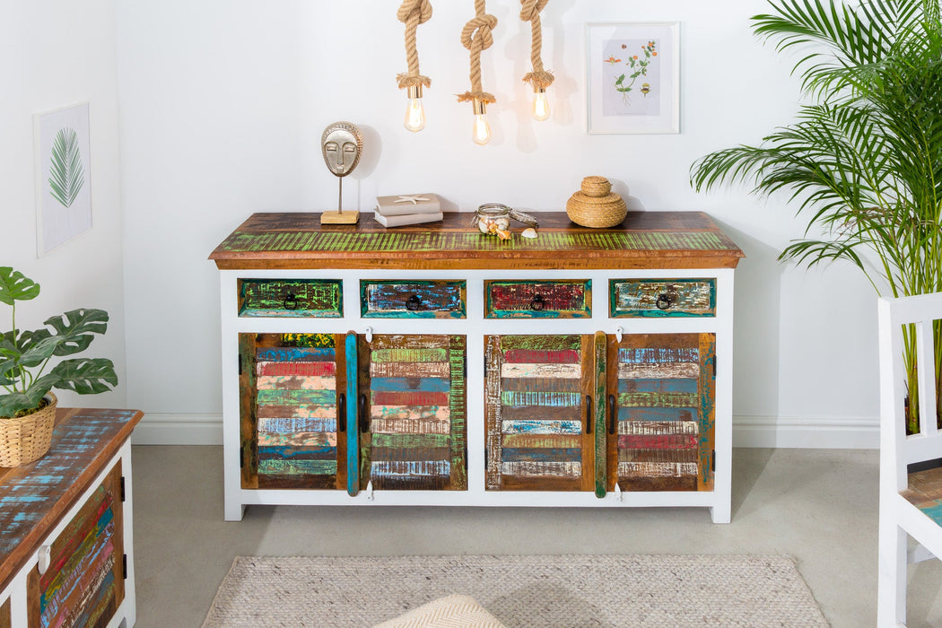 Sideboard Grand Combin 160cm white wash Mango