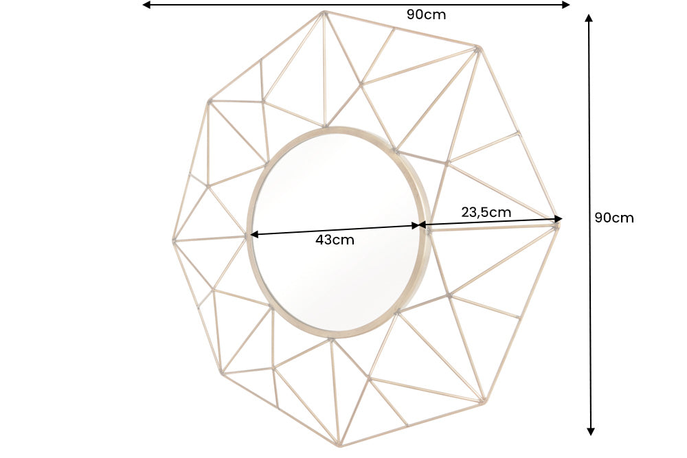 Spiegel Diamant Messing