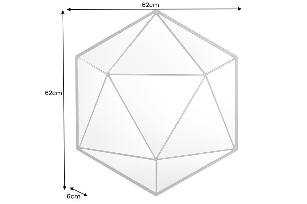 Wandspiegel Diamant 60cm schwarz
