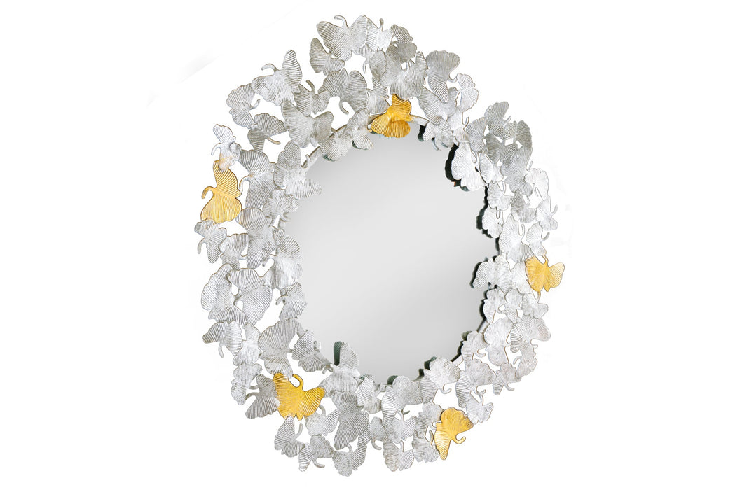 Spiegel Coral Leafs 95cm Gold Silber