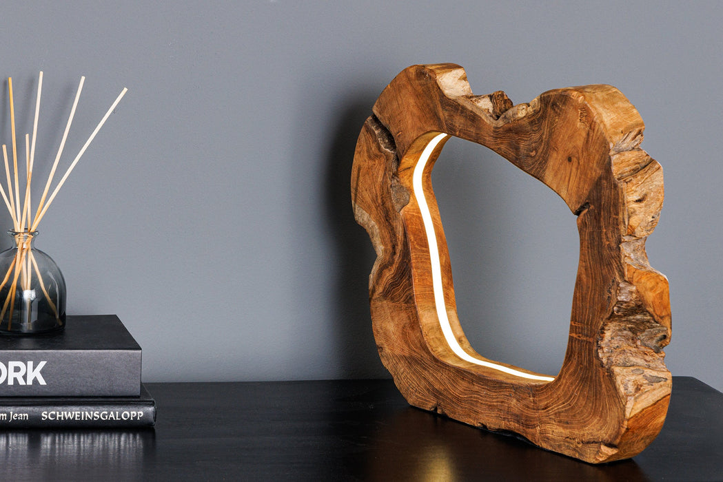 Tischleuchte Eco Art 45cm LED Streifen natur